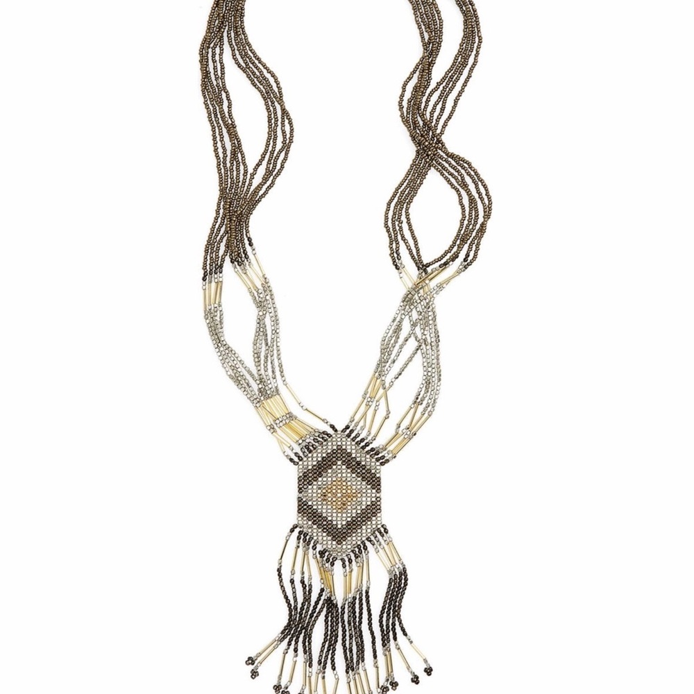 Panacea Beaded Fringed Necklace